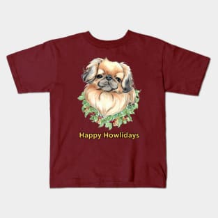 Happy Howlidays Pekingese Kids T-Shirt